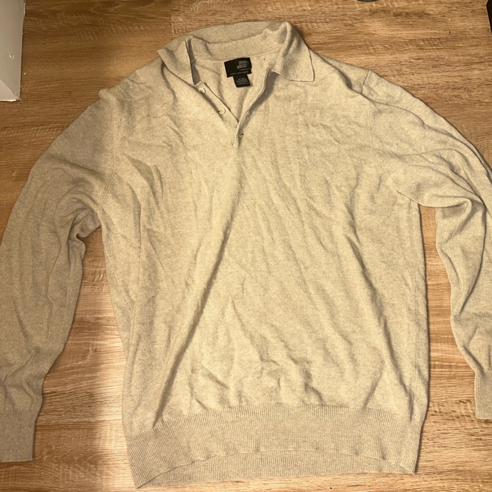 Cream/tan 100% cashmere sweater size XL in men’s